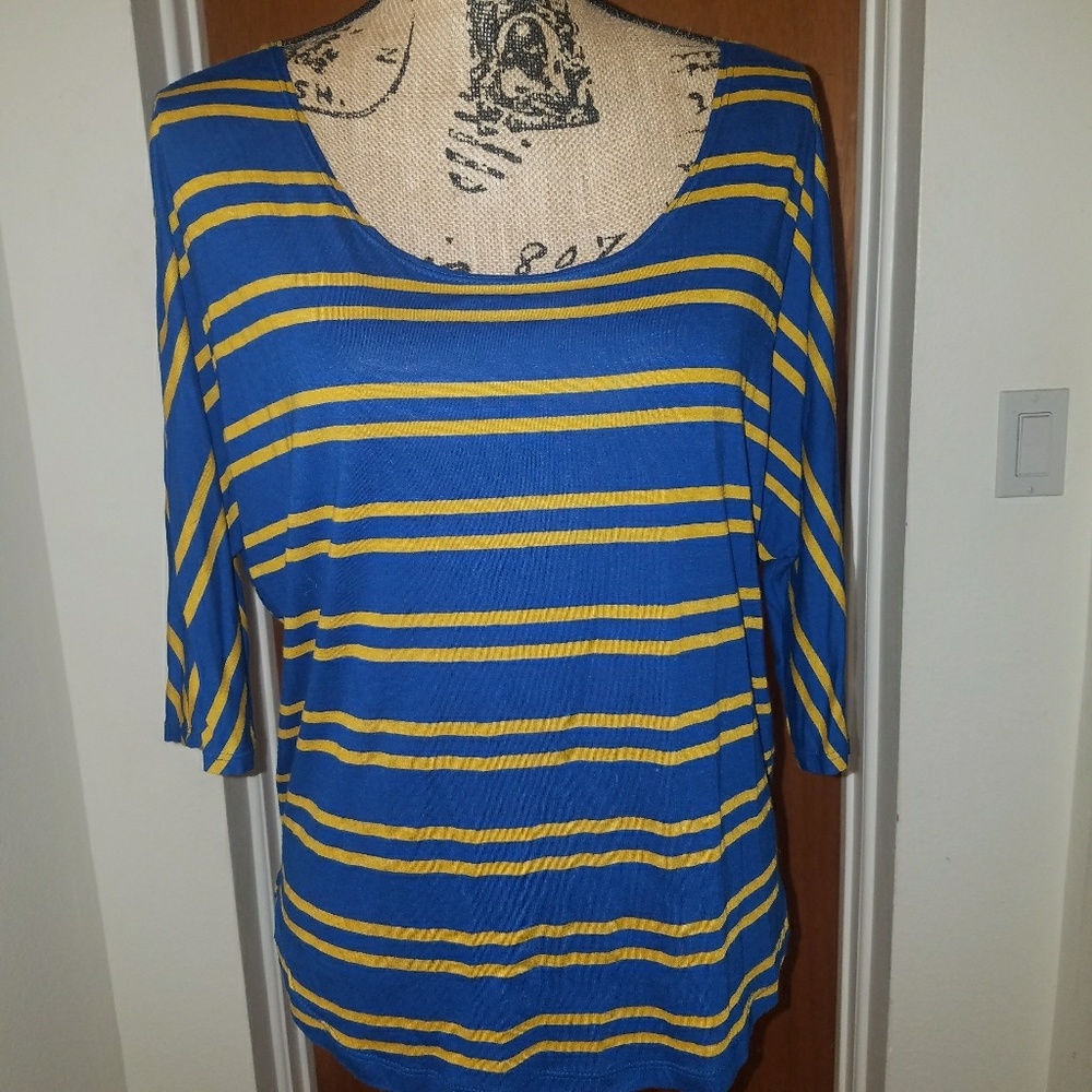Blue & mustard top